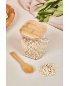 Bocal avec couvercle et cuillère transparent - 10x8 cm