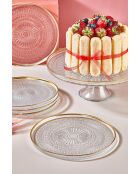 Service à dessert transparent - 7 pièces