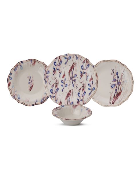 Servizio da tavola Navy/bordeaux - 24 pezzi