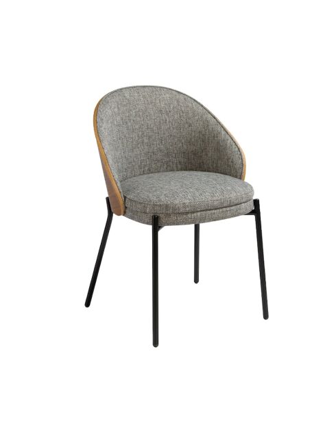 Fauteuil walnootgrijs - 49x56x56 cm