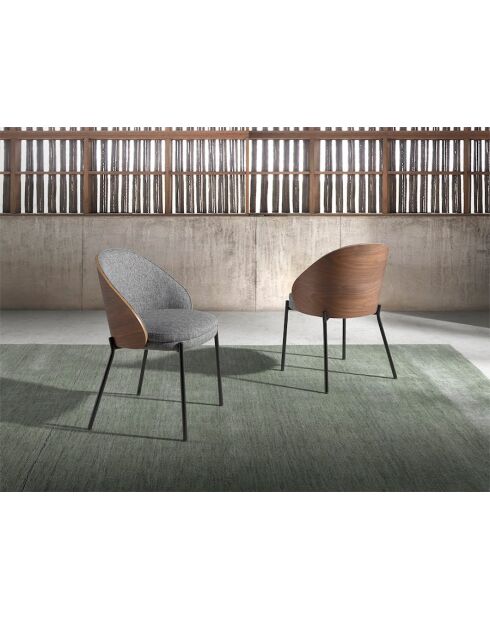 Fauteuil walnootgrijs - 49x56x56 cm