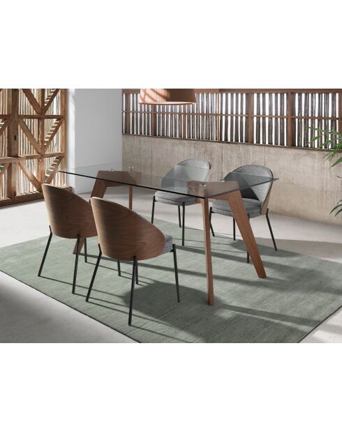 Fauteuil walnootgrijs - 49x56x56 cm