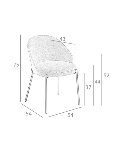 Nussbaumgrauer Sessel - 49x56x56 cm