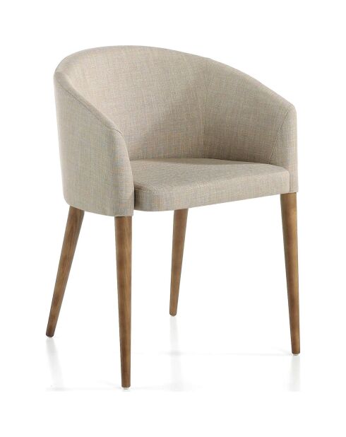 Fauteuil Noyer Beige - 10x59x56 cm