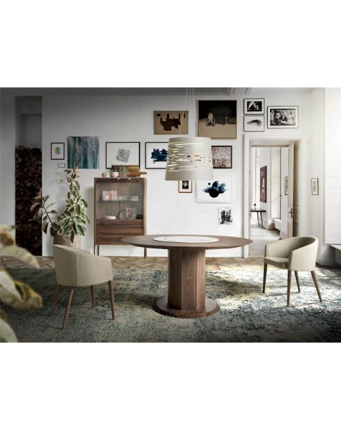 Fauteuil Noyer Beige - 10x59x56 cm