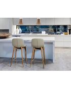 Chaise de bar en simili vison/noix - 6,5x43x52 cm
