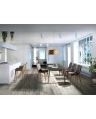 Chaise de bar en simili vison/noix - 6,5x43x52 cm