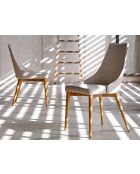 Stuhl aus braunem Nussbaum - 50x60x60