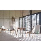 Stuhl aus braunem Nussbaum - 50x60x60