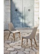 Stuhl aus braunem Nussbaum - 50x60x60