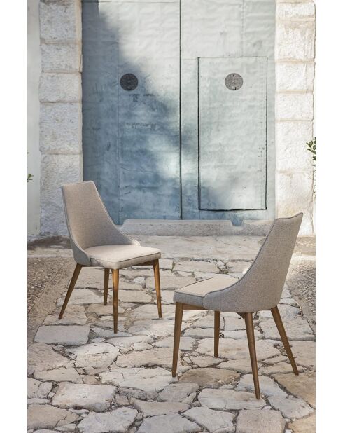 Stuhl aus braunem Nussbaum - 50x60x60