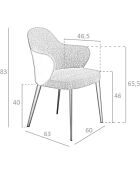 Grauer schwarzer Stuhl - 60x59x59
