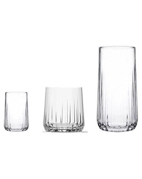 18 bicchieri trasparenti