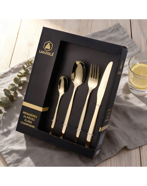 Set polsini Elora champagne 24 pezzi