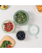 3 Scatole portaoggetti con coperchi in vetro