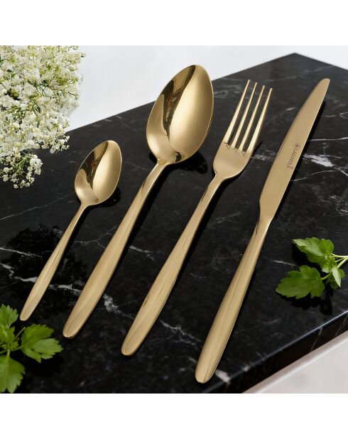 Set posate Cléa champagne 24 pezzi