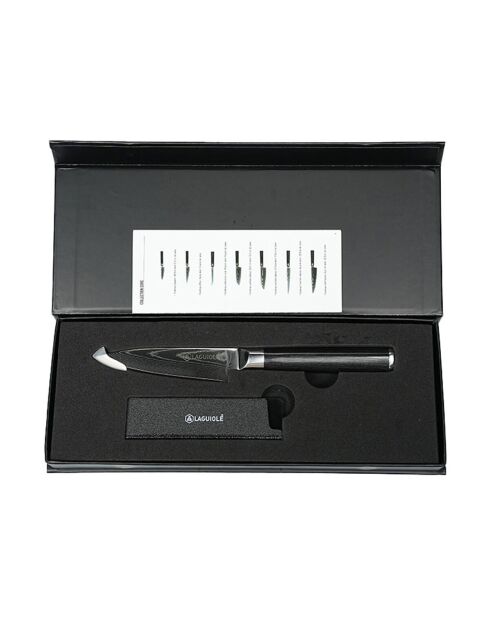 Coltello da verdura damascato con custodia nera 'core' - 20,5 cm