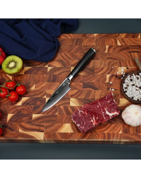 Coltello da verdura damascato con custodia nera 'core' - 20,5 cm