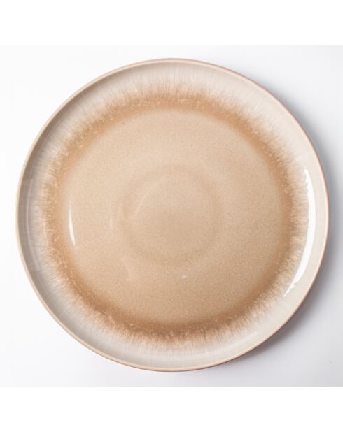 Juego de vajilla de gres reactivo Iris Taupe, 18 piezas