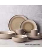 Iris Taupe Tafelset aus reaktivem Steinzeug, 18-teilig