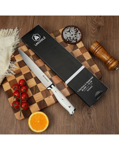 Coltello da affettare bianco Elegance - 33 cm