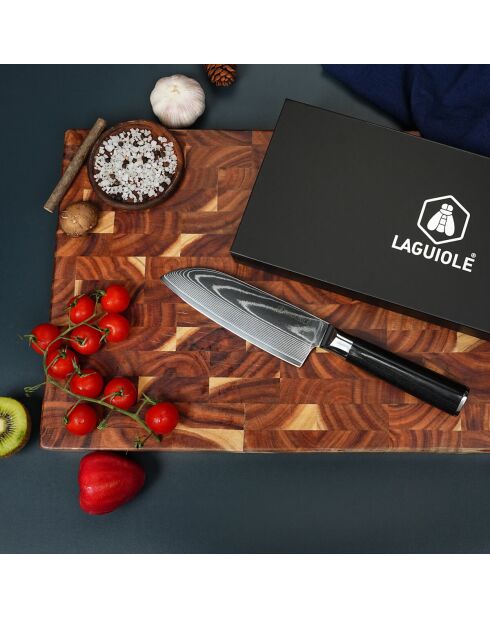 Coltello santoku damascato Core con fondina - 26 cm