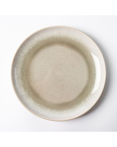 Juego de vajilla de gres reactivo Green Iris, 18 piezas