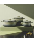 Cocotte en fonte ronde MasseIron Olivine verte/noire