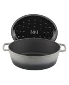 Cocotte en fonte ovale MasseIron Ardoise grise/noire