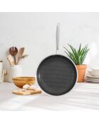 Padella triplex in acciaio nero - D.24 cm