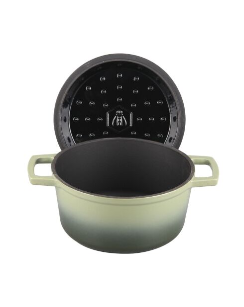 Cocotte en fonte ronde MasseIron Olivine verte/noire