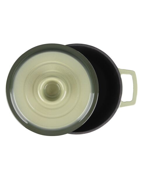 Cocotte en fonte ronde MasseIron Olivine verte/noire