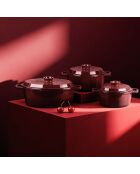 Cocotte en fonte ronde MasseIron Merlot bordeau/noire - 20x10cm