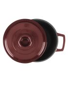 Cocotte en fonte ronde MasseIron Merlot bordeau/noire - 20x10cm