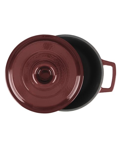 Cocotte en fonte ronde MasseIron Merlot bordeau/noire - 20x10cm