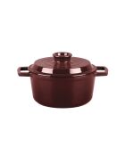 Cocotte en fonte ronde MasseIron Merlot bordeau/noire - 20x10cm