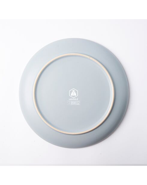 Juego de vajilla Iris de gres reactivo azul/gris, 18 piezas