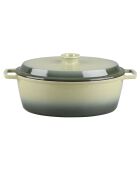 Cocotte en fonte ovale MasseIron Olivine verte/noire