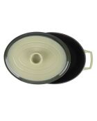 Cocotte en fonte ovale MasseIron Olivine verte/noire