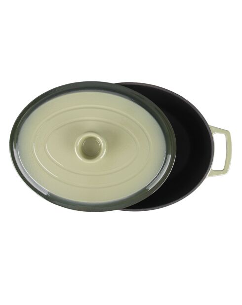 Cocotte en fonte ovale MasseIron Olivine verte/noire