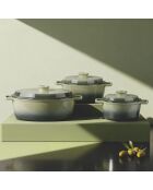 Cocotte en fonte ovale MasseIron Olivine verte/noire
