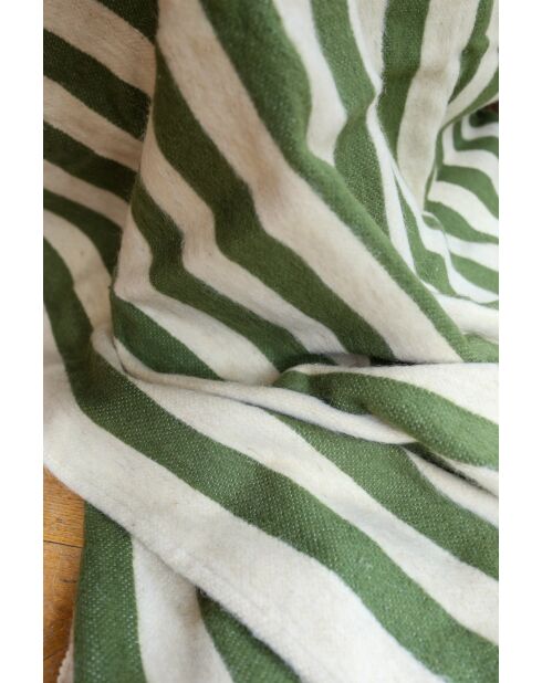 Plaid berbero con strisce cachi-300x200 cm