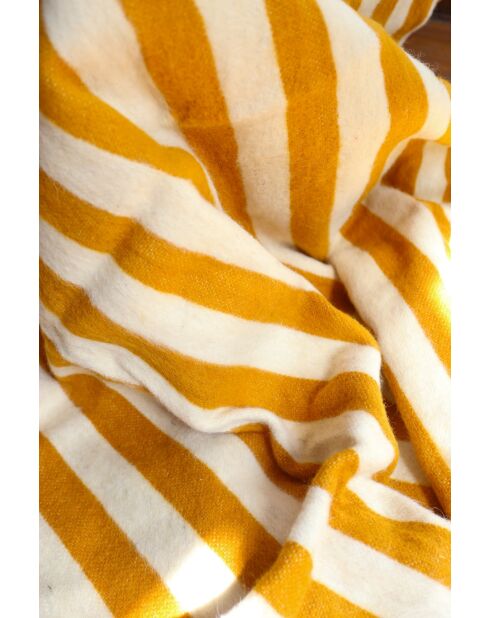Plaid berbère rayures moutarde-300x200cm
