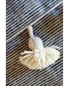 Plaid berbero con pom-pon bianco e nero - 300x200 cm