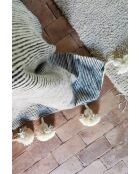 Plaid berbero con pom-pon bianco e nero - 300x200 cm