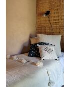 Berberplaid met witte pom-300x200cm