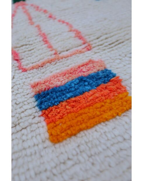 Bunter runder Berberteppich — 110 cm