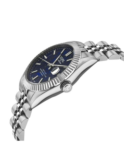 West Village automatisch zilverstalen herenhorloge