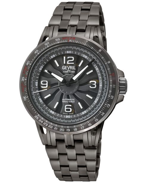 Wind Master automatisch donkergrijs stalen herenhorloge