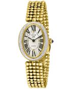 Montre quartz Femme Piazza Navona en cuir & diamants dorée